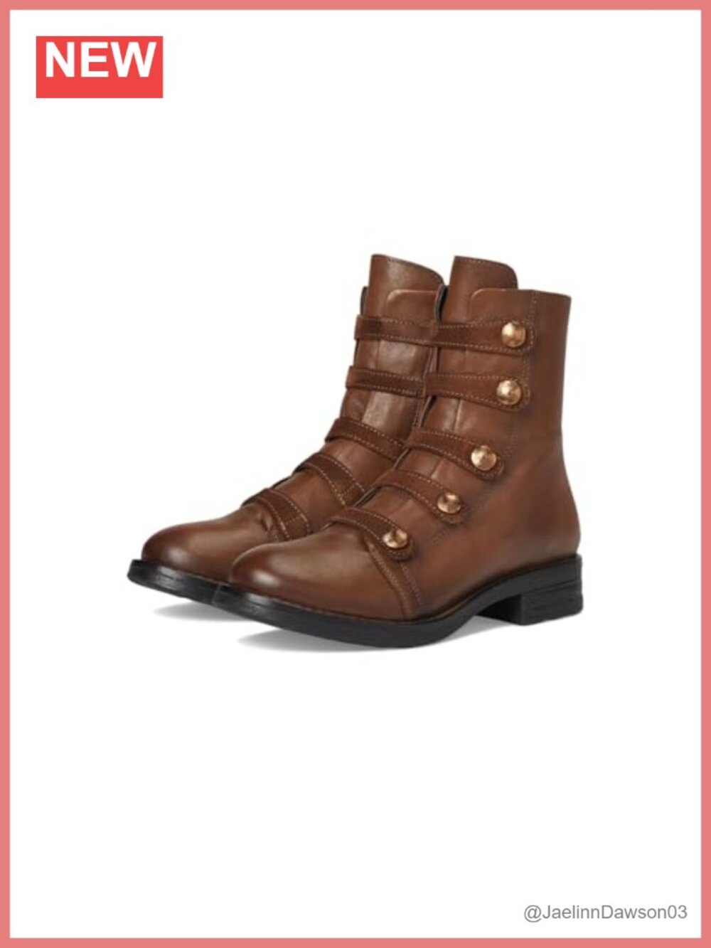 Vintage Calf High Leather Boots Straps Buttons Zip Ankle Bootie